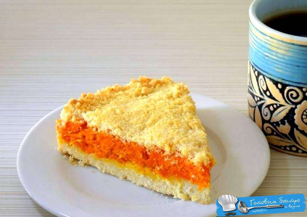 Насыпной пирог с тыквой и апельсинами