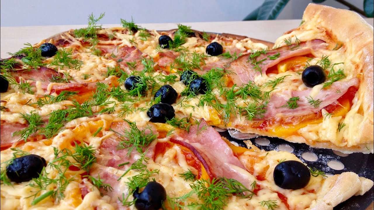 Пицца, Обалденный Домашний Рецепт | Pizza with Bacon, English Subtitles