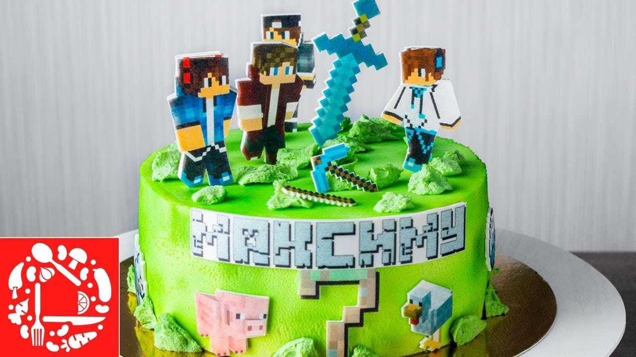 Торт Майнкрафт на День Рождения мальчику. Cake Minecraft