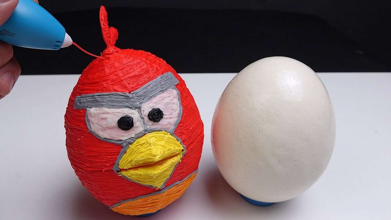 3D Ручка - РИСУЮ ЧЕХОЛ для ЯЙЦА СТРАУСА Angry Birds RED - 3d pen !