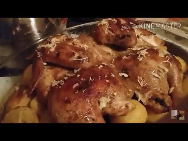 Цыганка готовит картофель под курицей