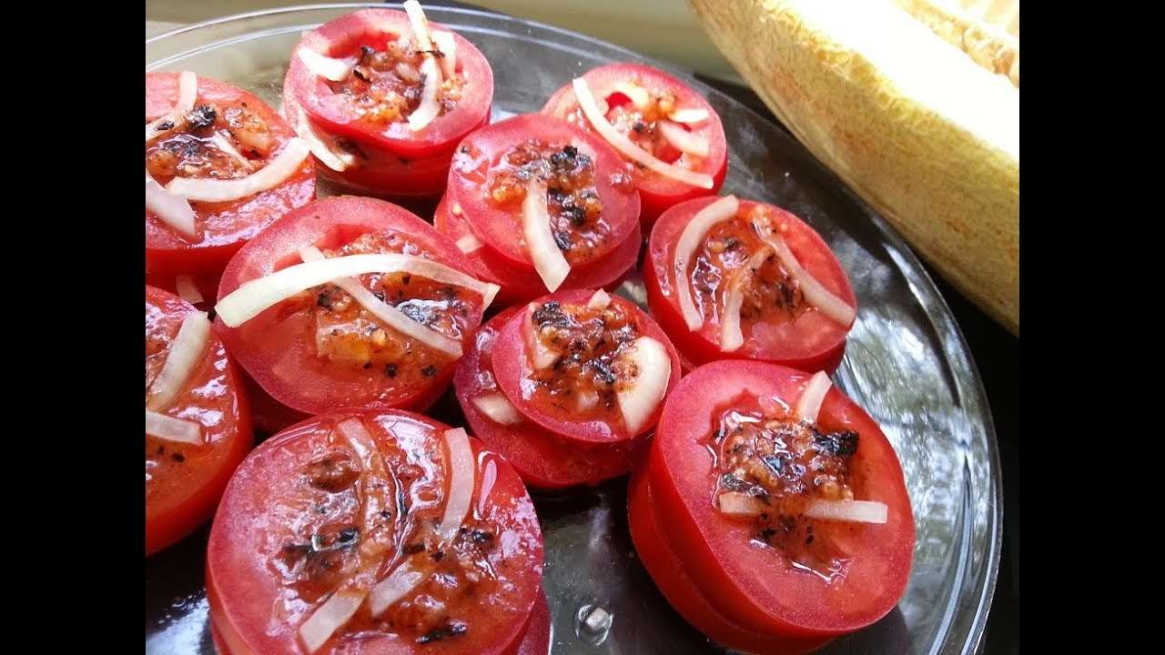 Кулинария с Лизой - Постный салат из помидоров